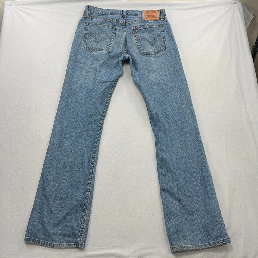 Levi's Jeans 527 Low Boot Cut Light Wash Denim Blue Mens W32 L34